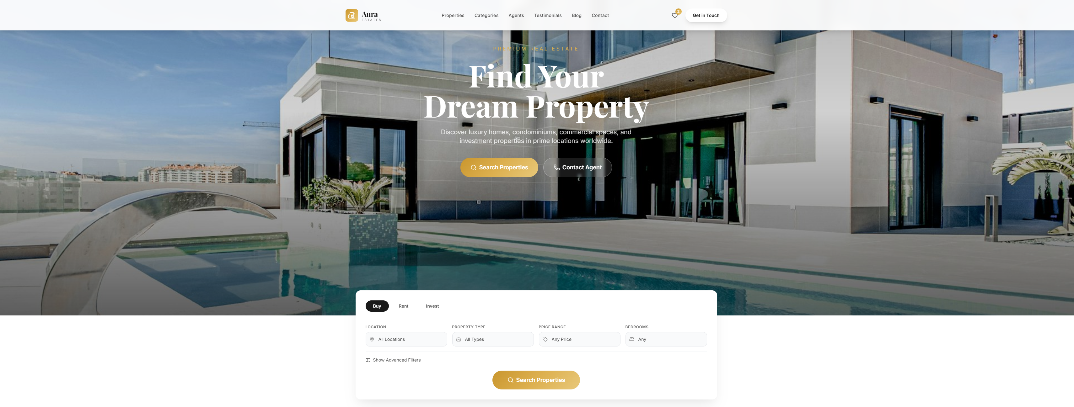 Aura Real Estate website preview
